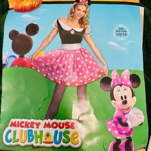 Adult Minnie Mouse Costume with Red Polka Dot Skirt